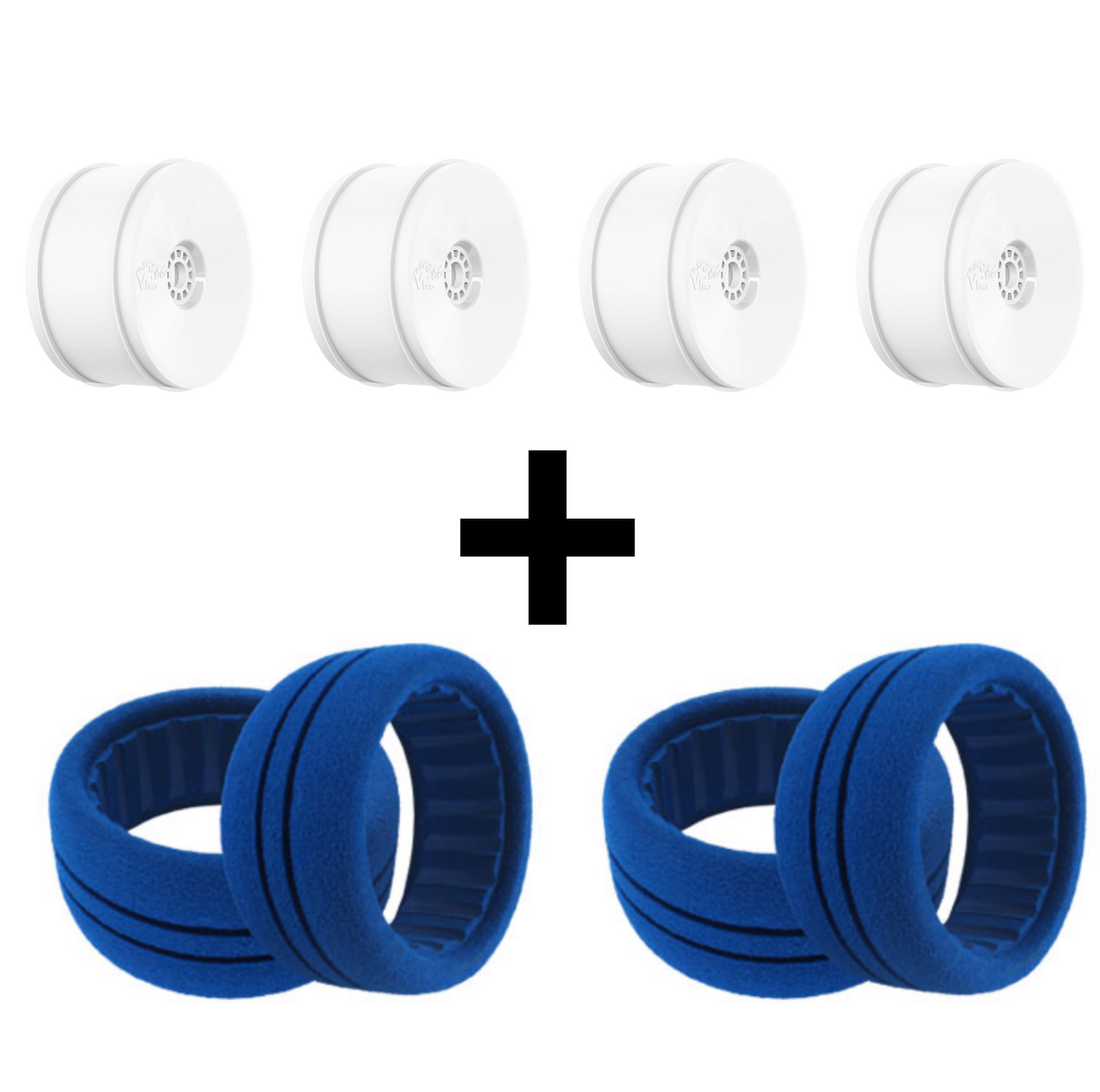 SET 4 WHEELS WHITE + 4 INSERTS ( TRUGGY )