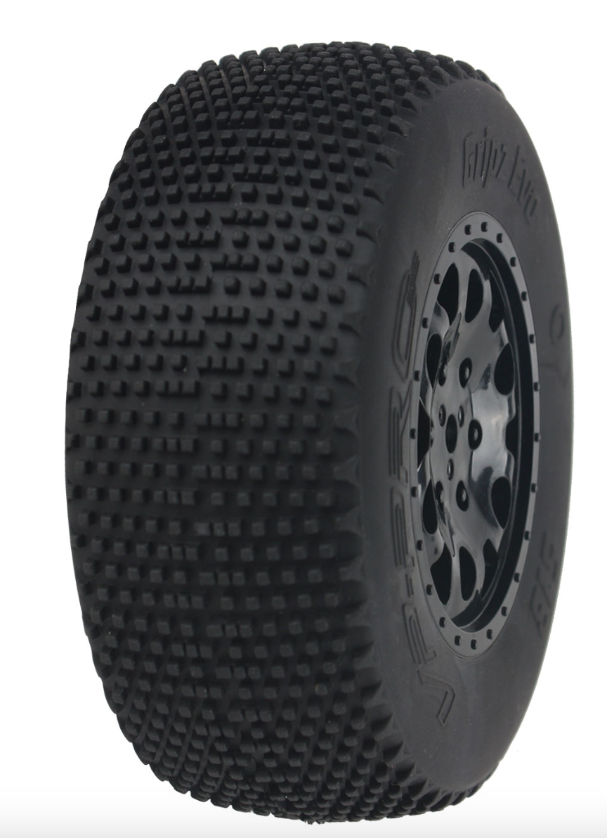 Gripz Evo 1/10 SC ( Tire + Insert + Black Wheels ) 2pcs