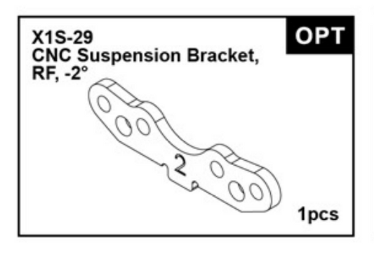 X1S-29 CNC 7075 Rear Anti-Squart Plate - 2°