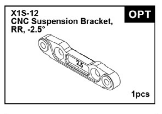 X1S-12 CNC Rear Toe-in Plate-2.5°