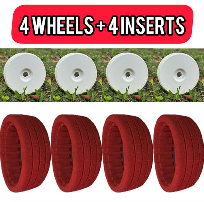 4 wheels + 4 Inserts ( Yellow or White )